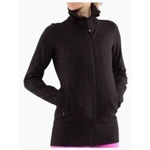 Lululemon In Stride Jacket Black Longline Zippered Pockets Running Women 10